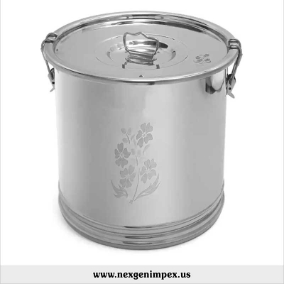 10Kg Stainless Steel Atta Drum