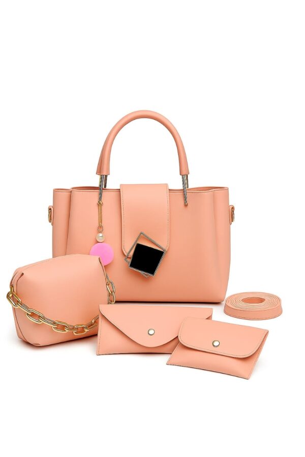 4 Pcs Handbag Set Price in Pakistan – Synthetic Leather Bags for Women - Image 4