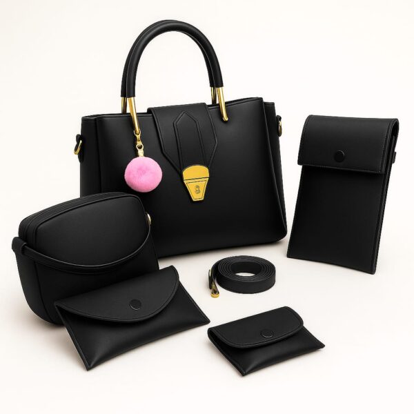 Synthetic Leather Shoulder Bag Set