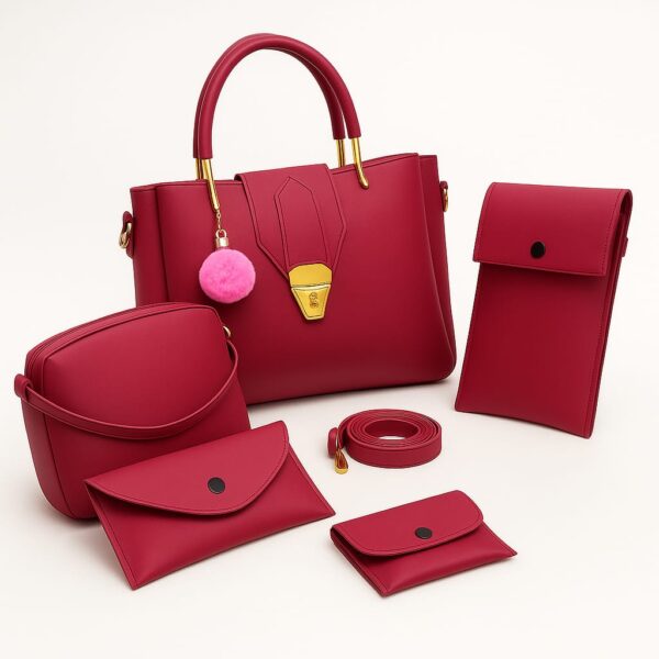 Synthetic Leather Shoulder Bag Set