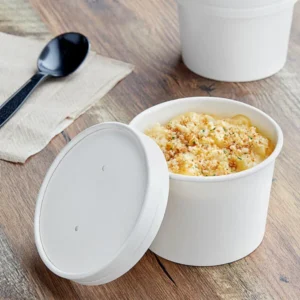 Empress Paper Food / Soup Container w/Lid 12 oz White Combo